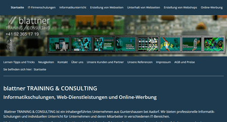 Webseite Blattner Training & Consulting